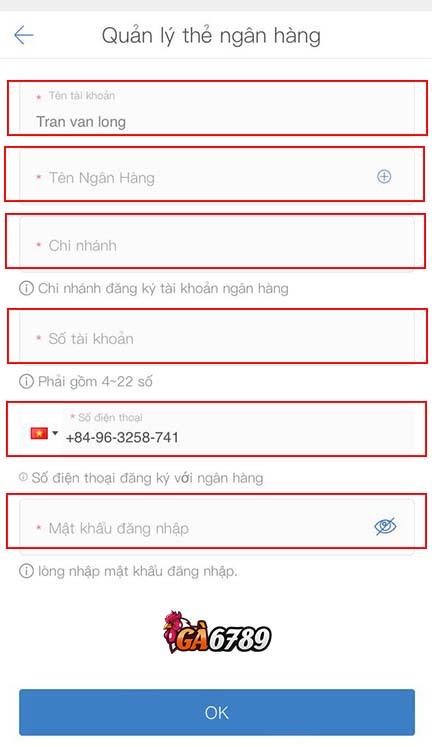 Điền chính xác thông tin tài khoản ngân hàng của bạn Điền chính xác thông tin tài khoản ngân hàng của bạn
